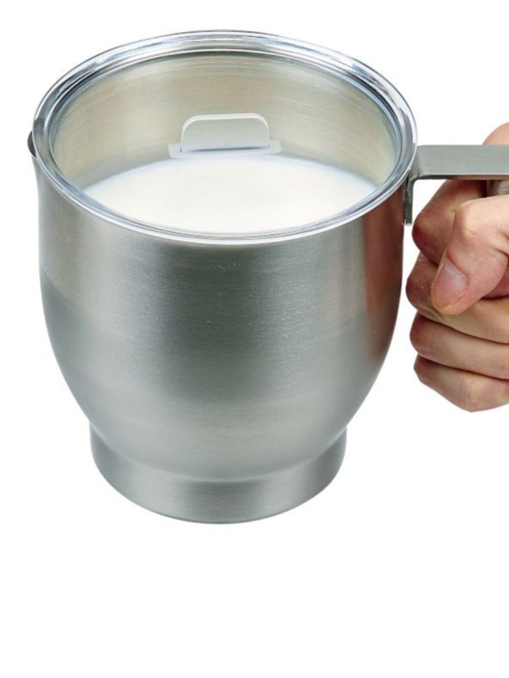 Capresso Froth Select Stainless Steel Milk Frothing Pitcher With Lid & Disk 20oz